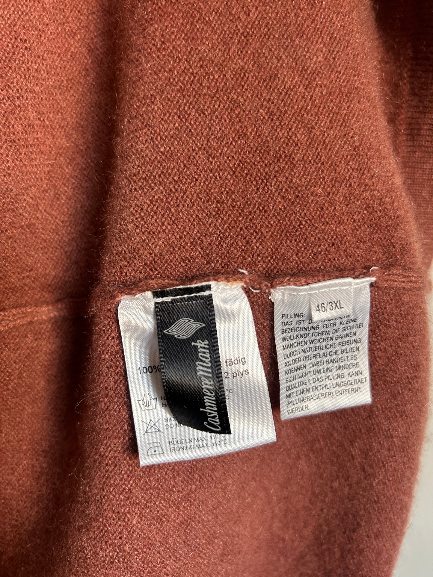 Cashmere Mark Vintage brown roll neck jumper 3XL - up to 18