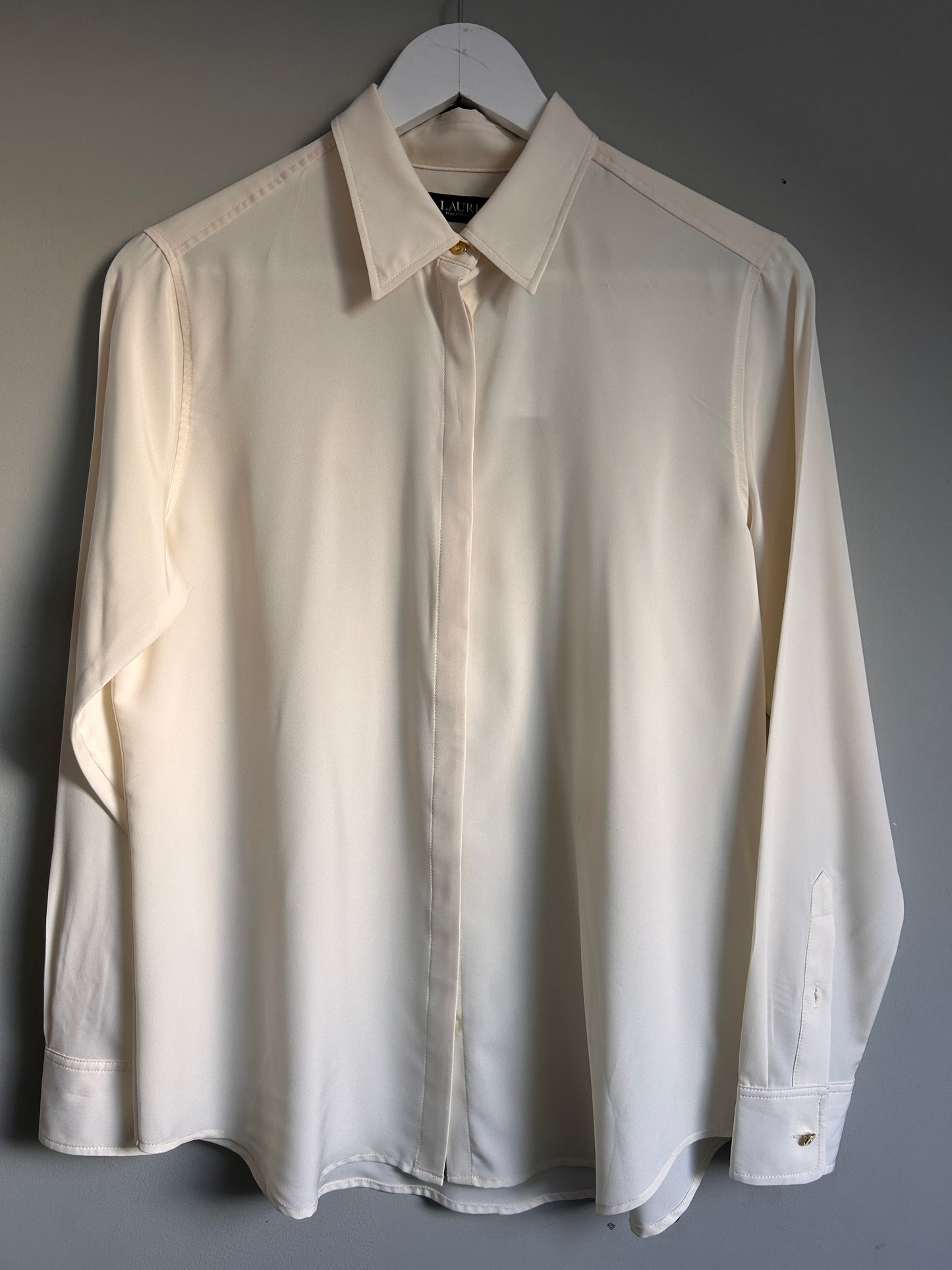 Lauren Ralph Lauren ivory crepe shirt M - 10