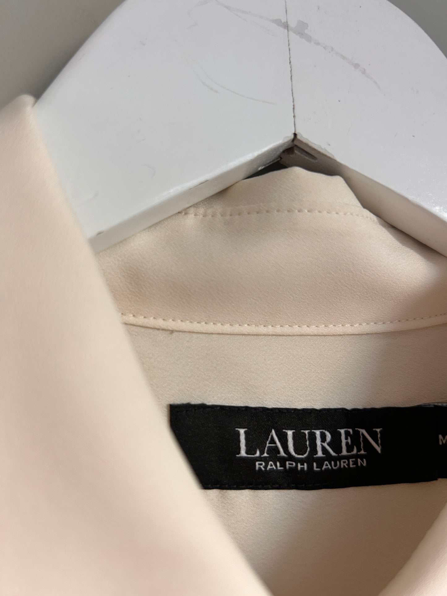 Lauren Ralph Lauren ivory crepe shirt M - 10