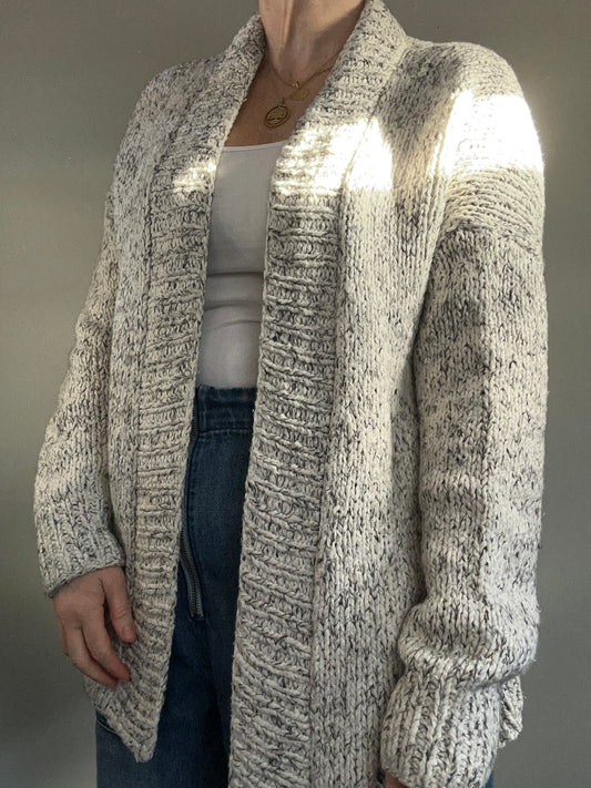 Eileen Fisher grey open cardigan cotton and alpaca M - 10/14