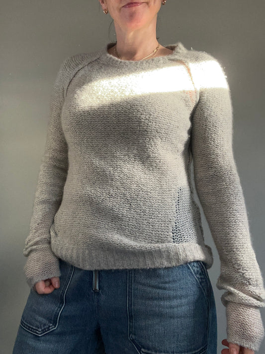 Elie Tahari for 5F Bergdorf Goodman grey wool and cashmere jumper M - 10