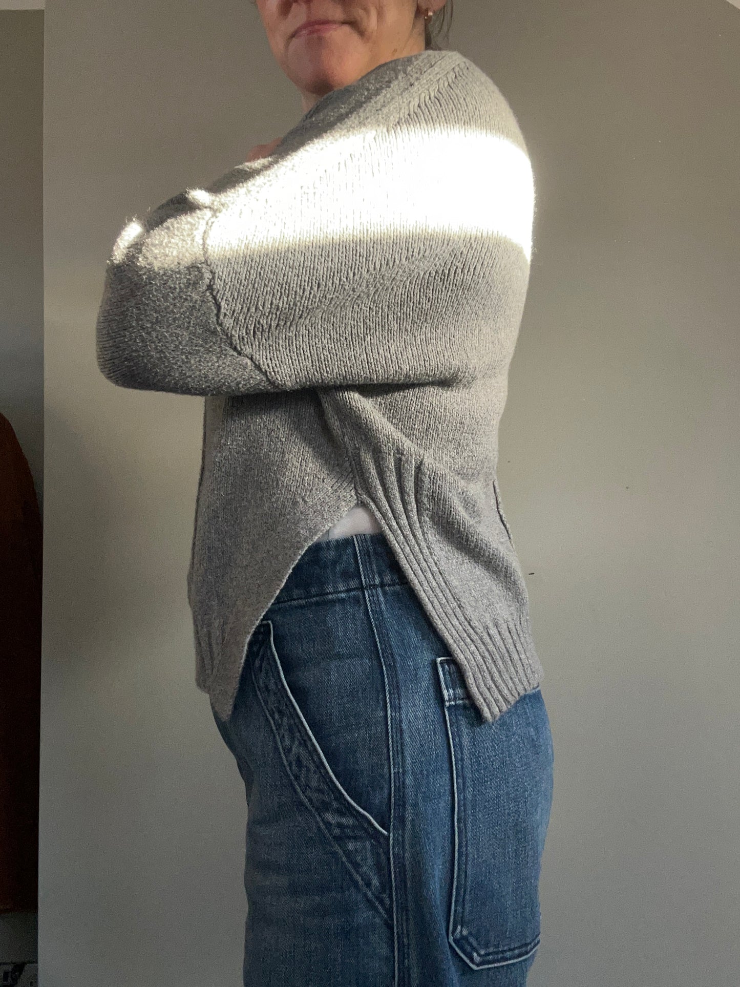 Oska grey cotton blend jumper size 1 - up to 12