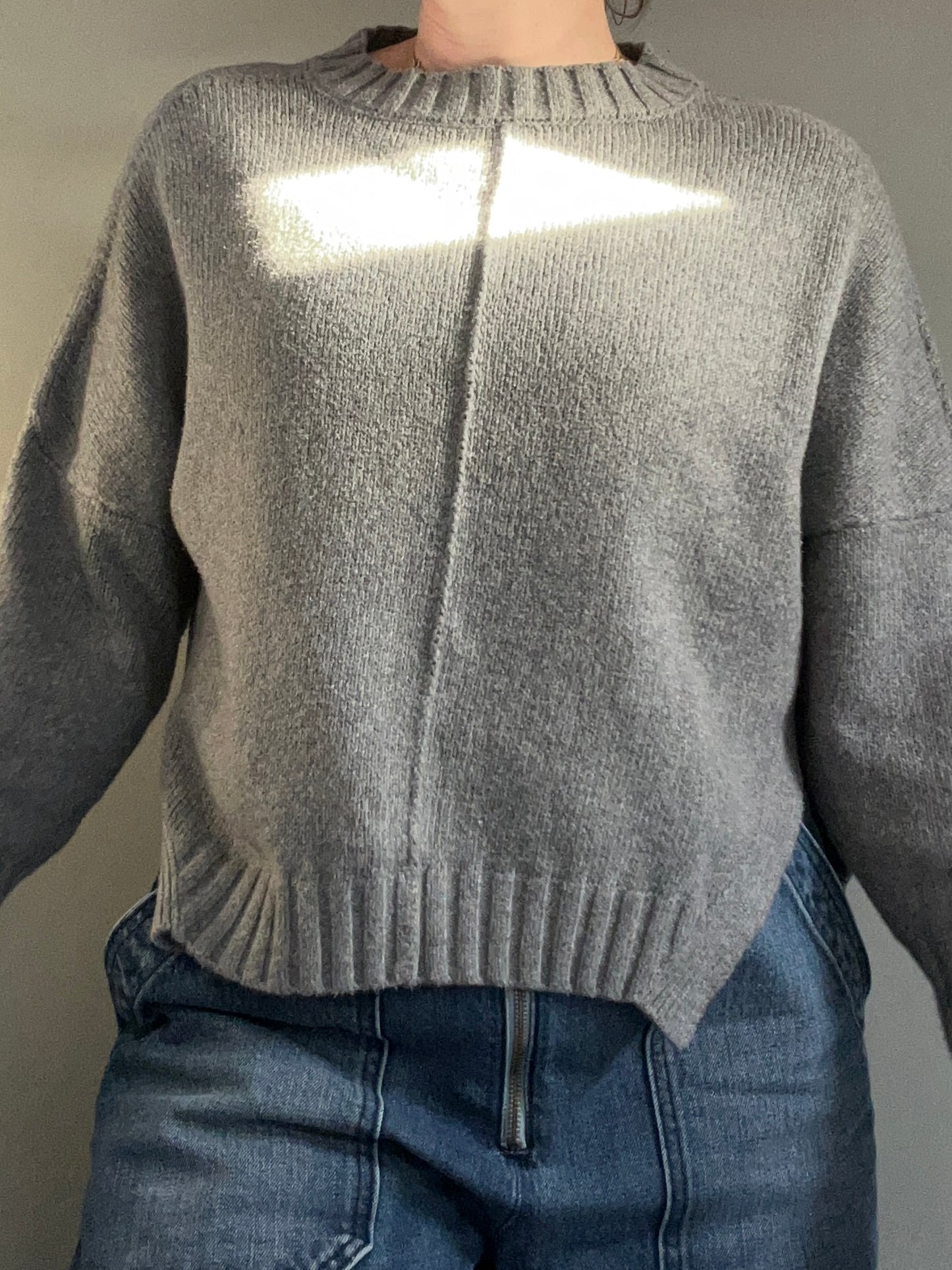 Oska grey cotton blend jumper size 1 - up to 12