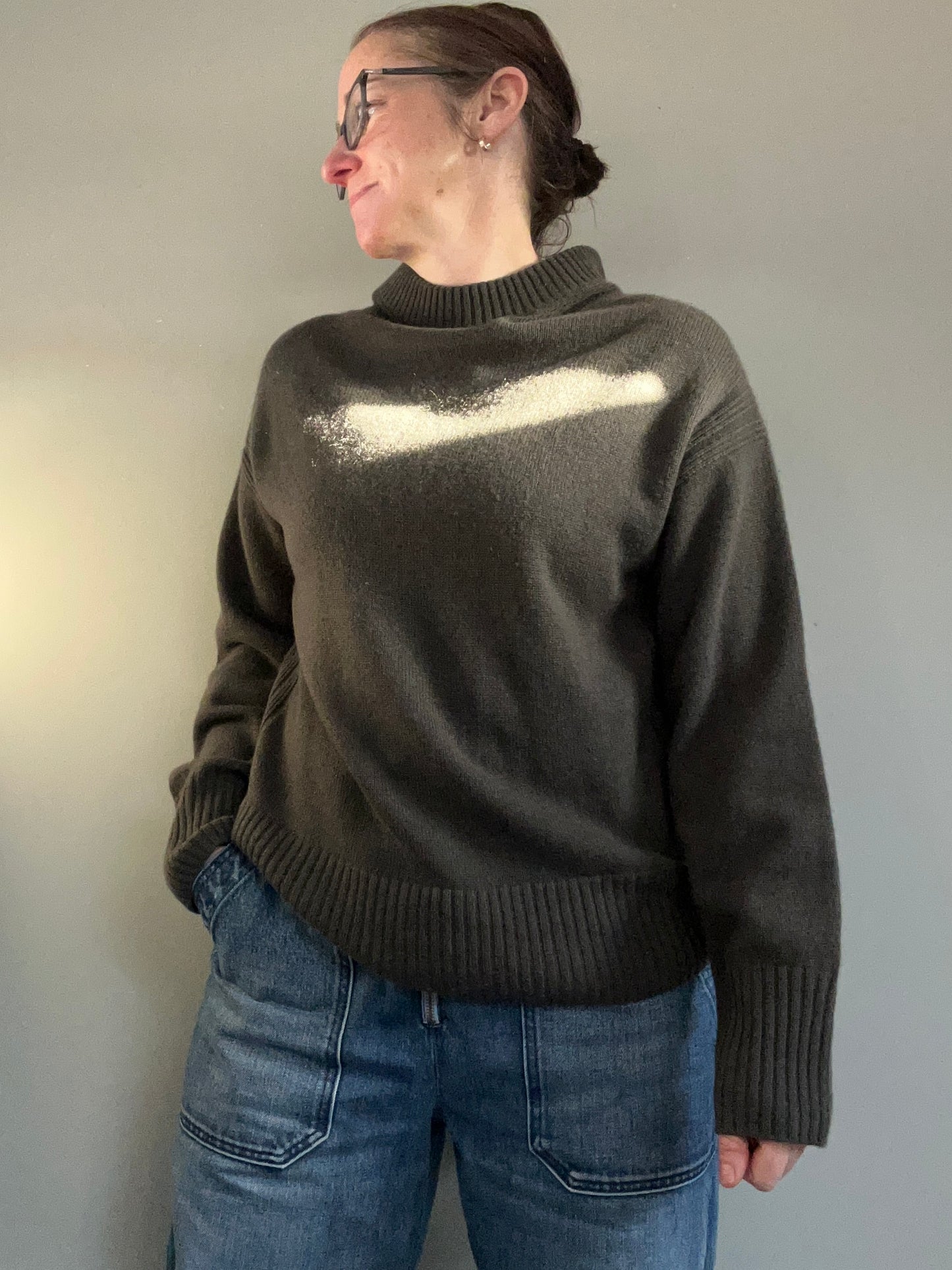 COS anthracite brown cashmere hoodie XS - up to 10