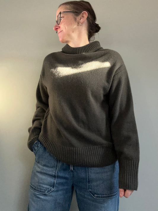 COS anthracite brown cashmere hoodie XS - up to 10