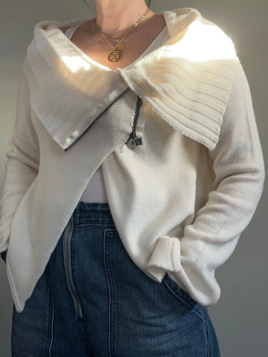 Sita Murt ivory wool blend zipped cardigan size 10