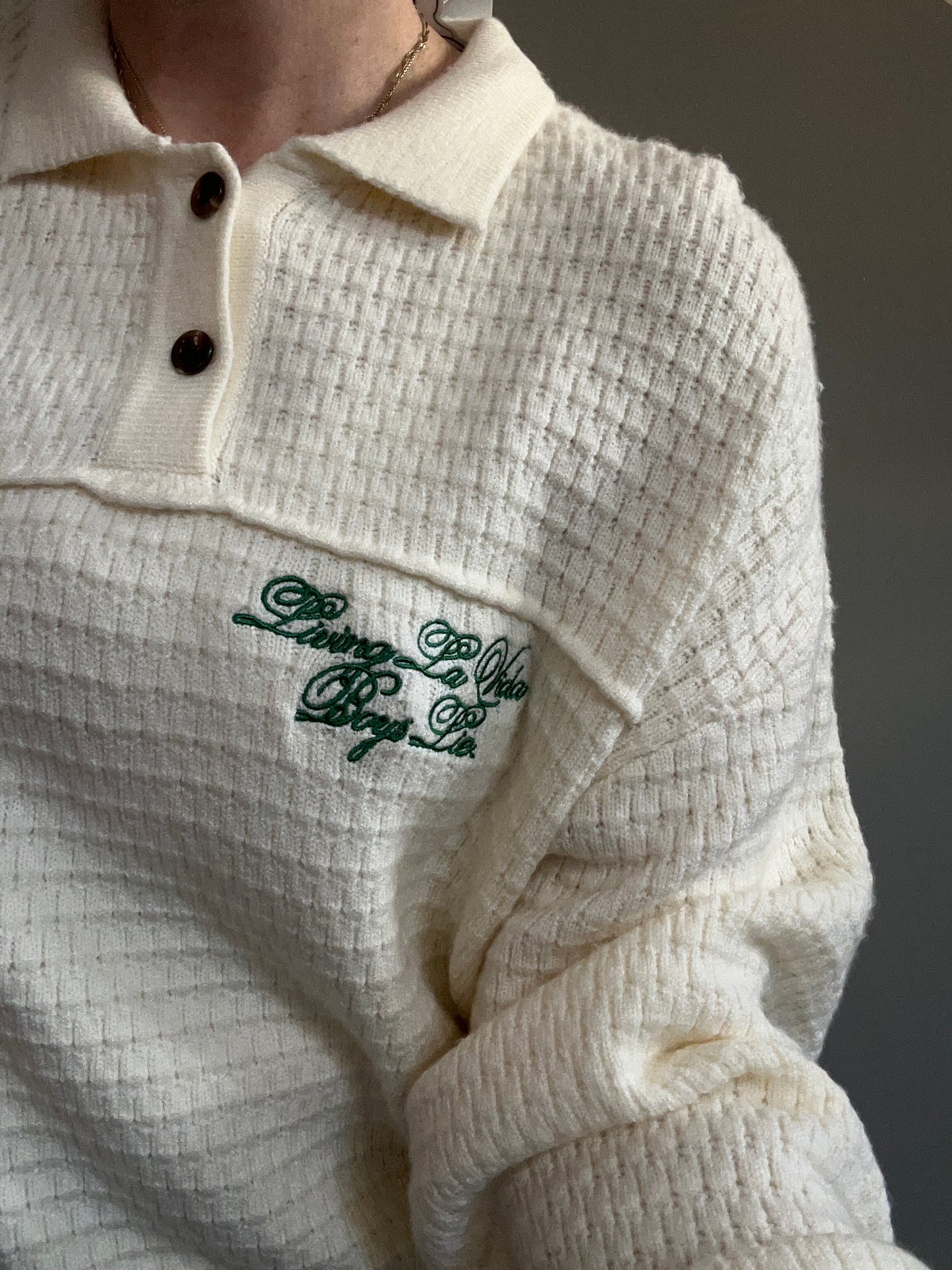 Boys Lie ivory collared knit XS - S - up to 14