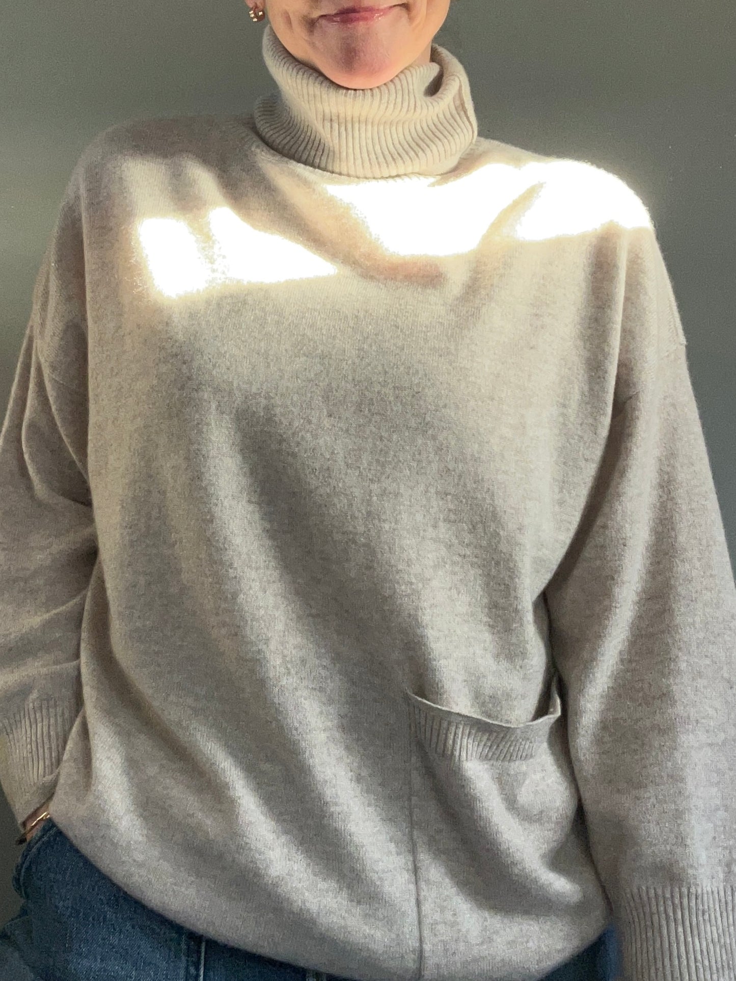 Poetry oatmeal cashmere roll neck 12-14