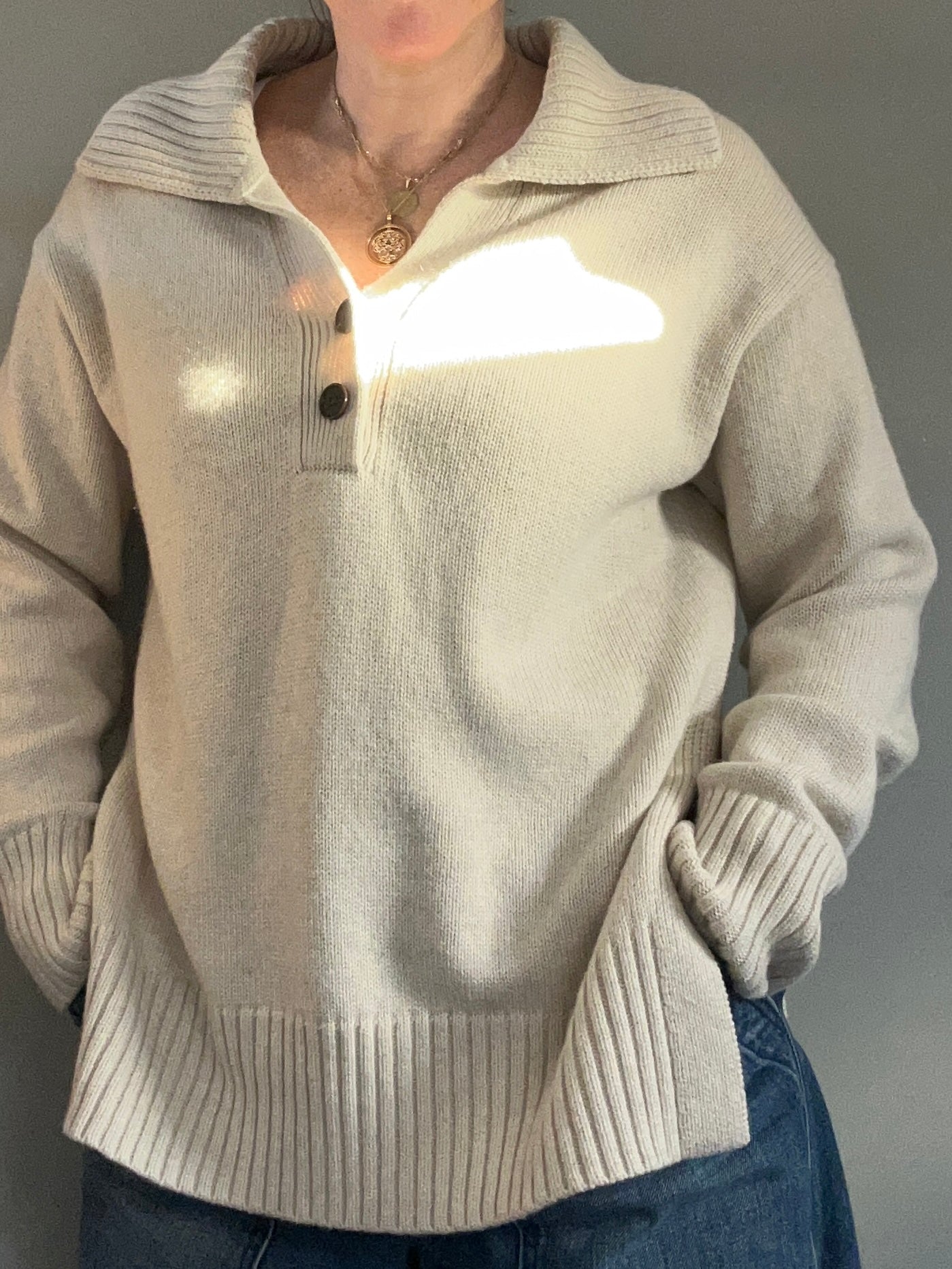 Toast ivory wool and cotton blend jumper M -12