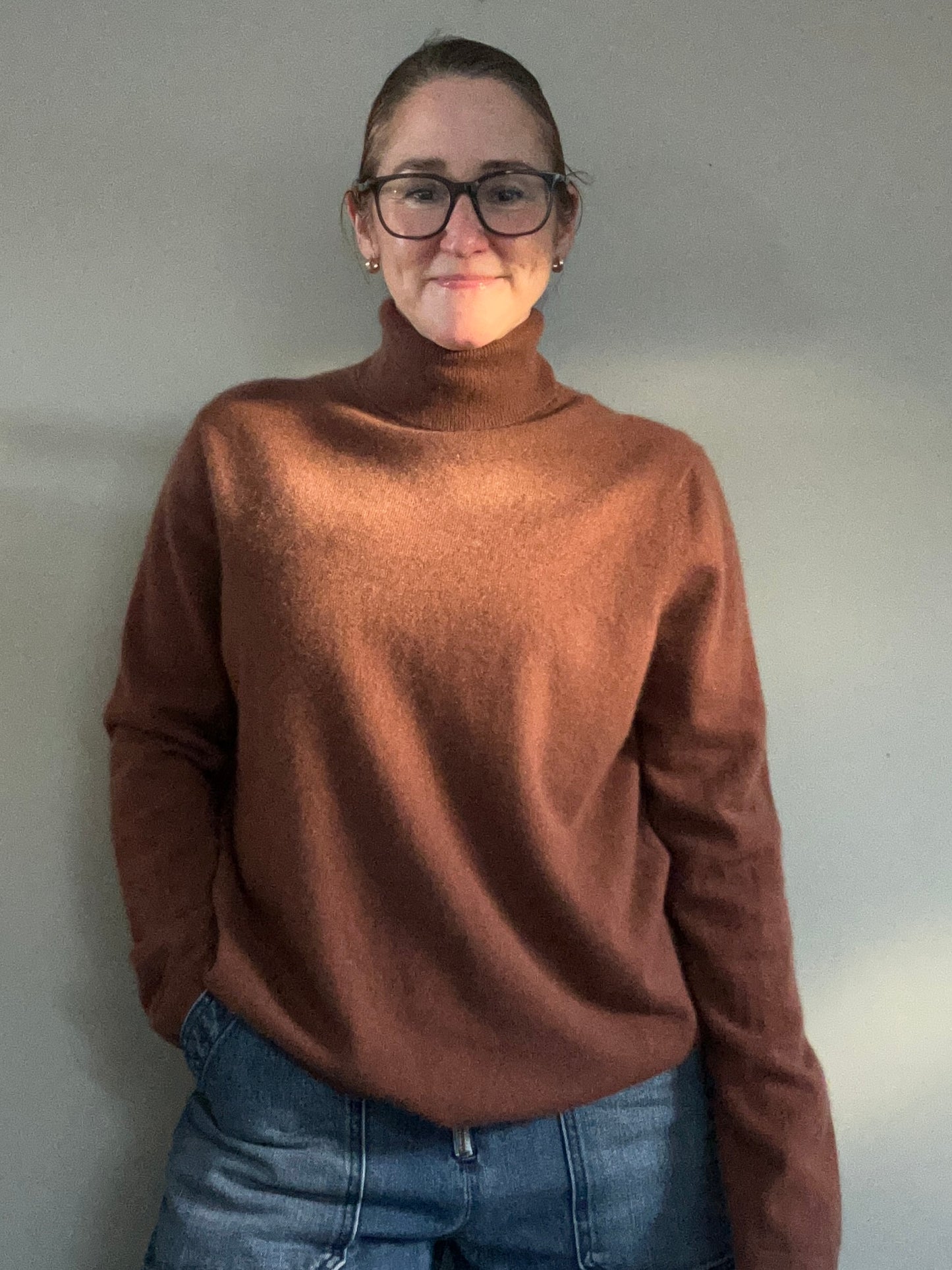 Cashmere Mark Vintage brown roll neck jumper 3XL - up to 18