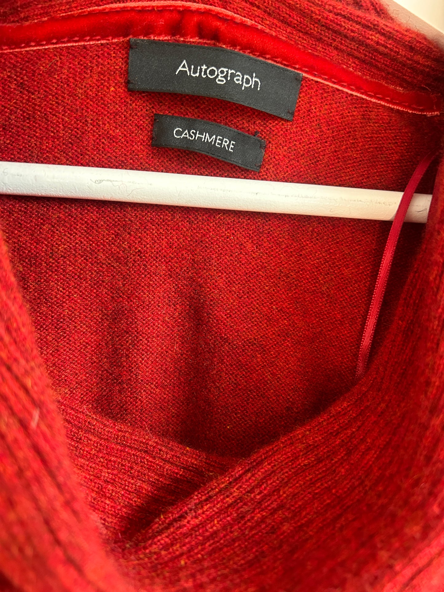 M&S maroon cashmere cowl neck jumper 14