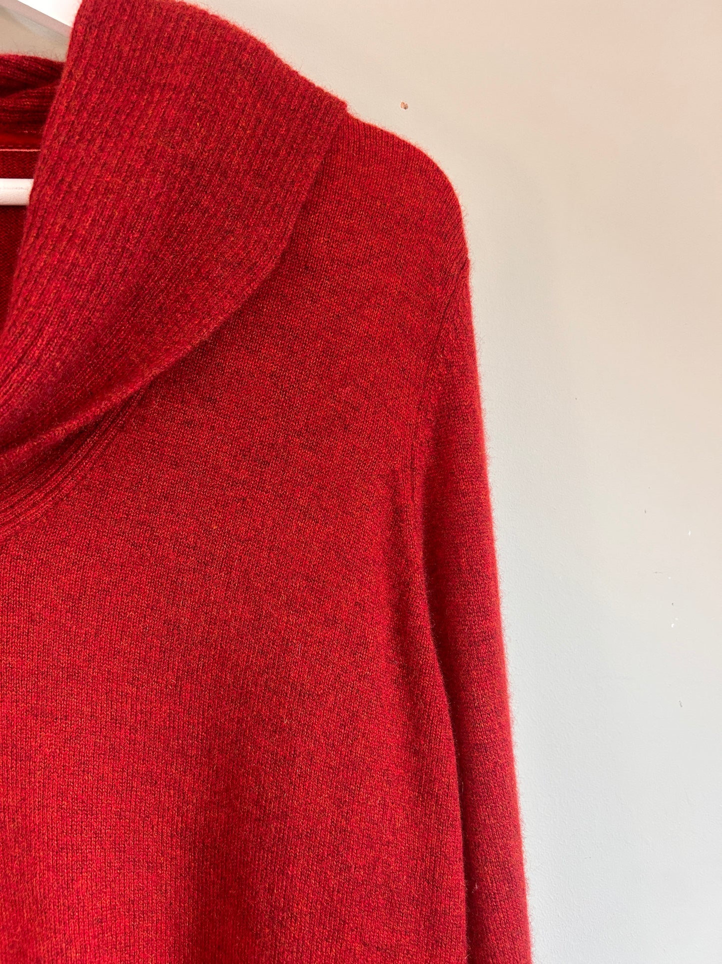 M&S maroon cashmere cowl neck jumper 14