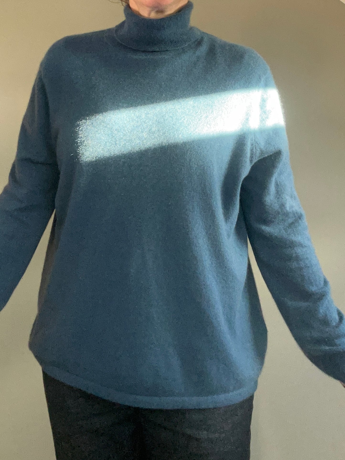 Cashmere Marks blue roll neck jumper 3XL - up to 18