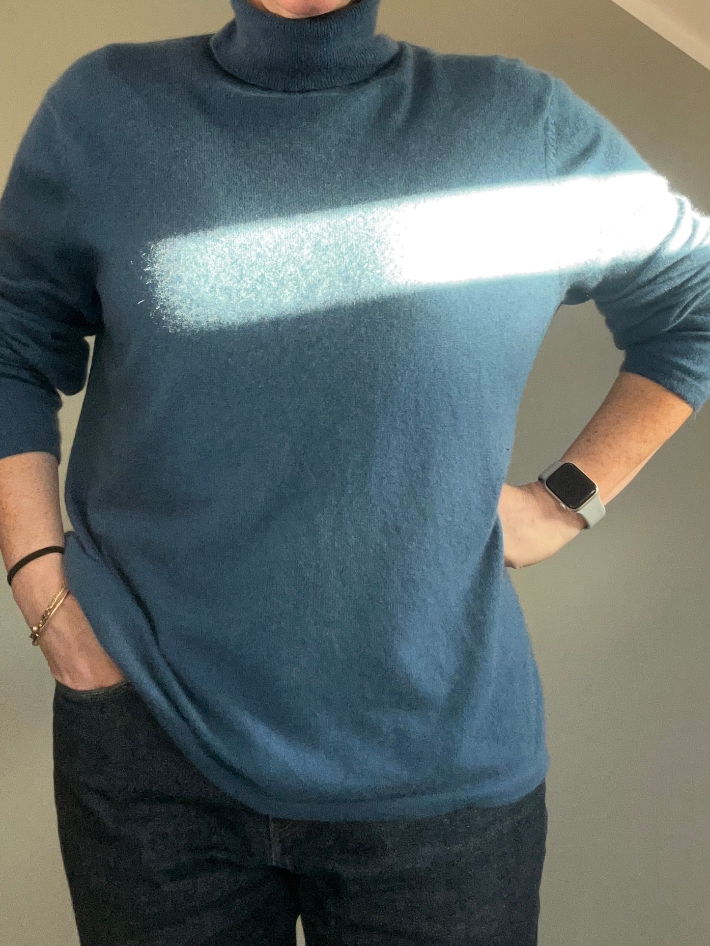 Cashmere Marks blue roll neck jumper 3XL - up to 18