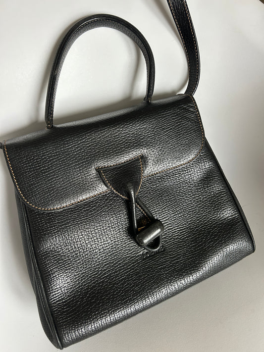 Loewe vintage top handle black leather handbag