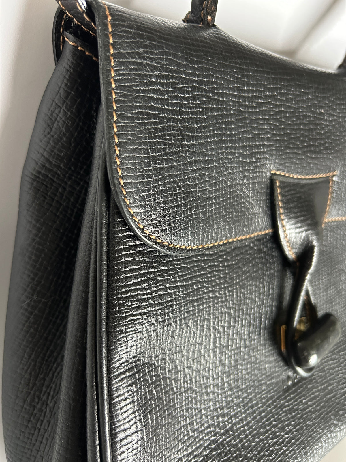 Loewe vintage top handle black leather handbag