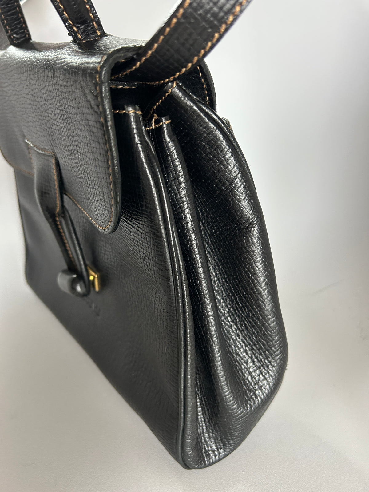 Loewe vintage top handle black leather handbag