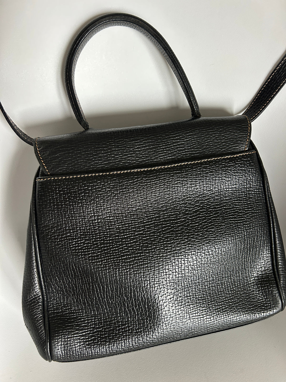 Loewe vintage top handle black leather handbag