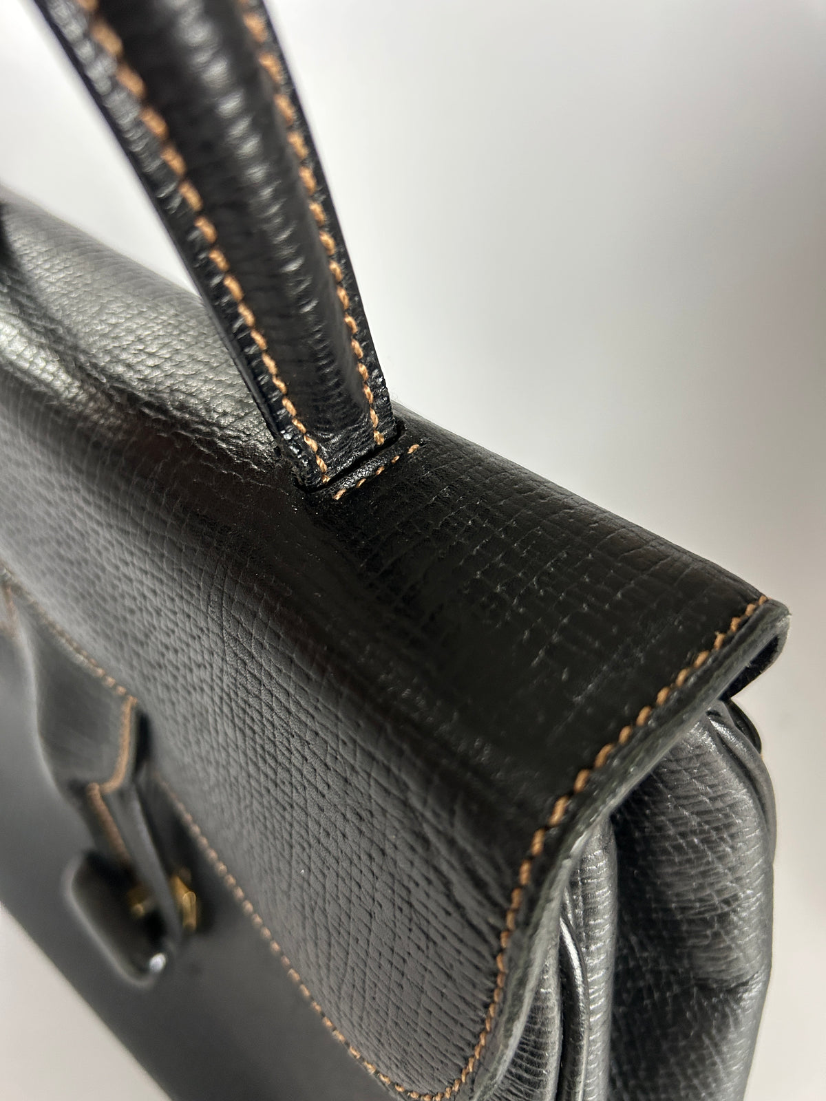 Loewe vintage top handle black leather handbag