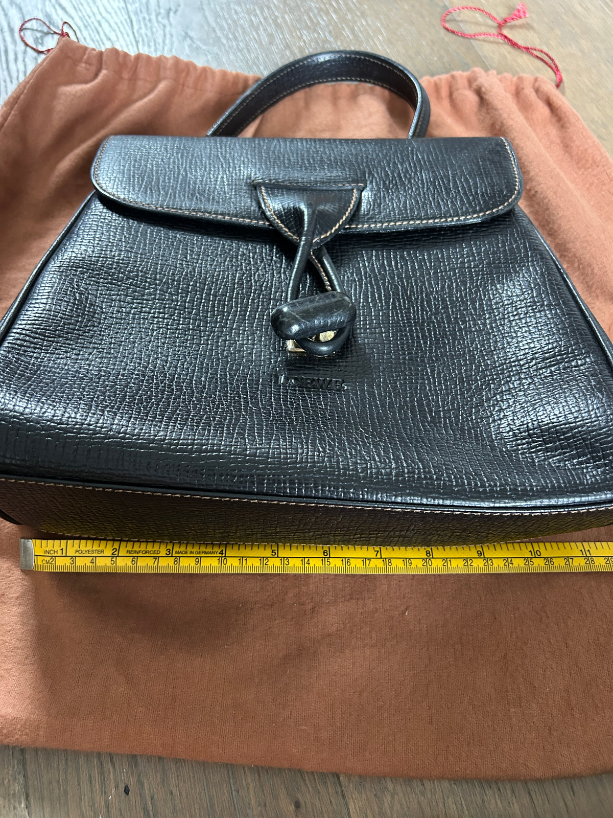 Loewe vintage top handle black leather handbag
