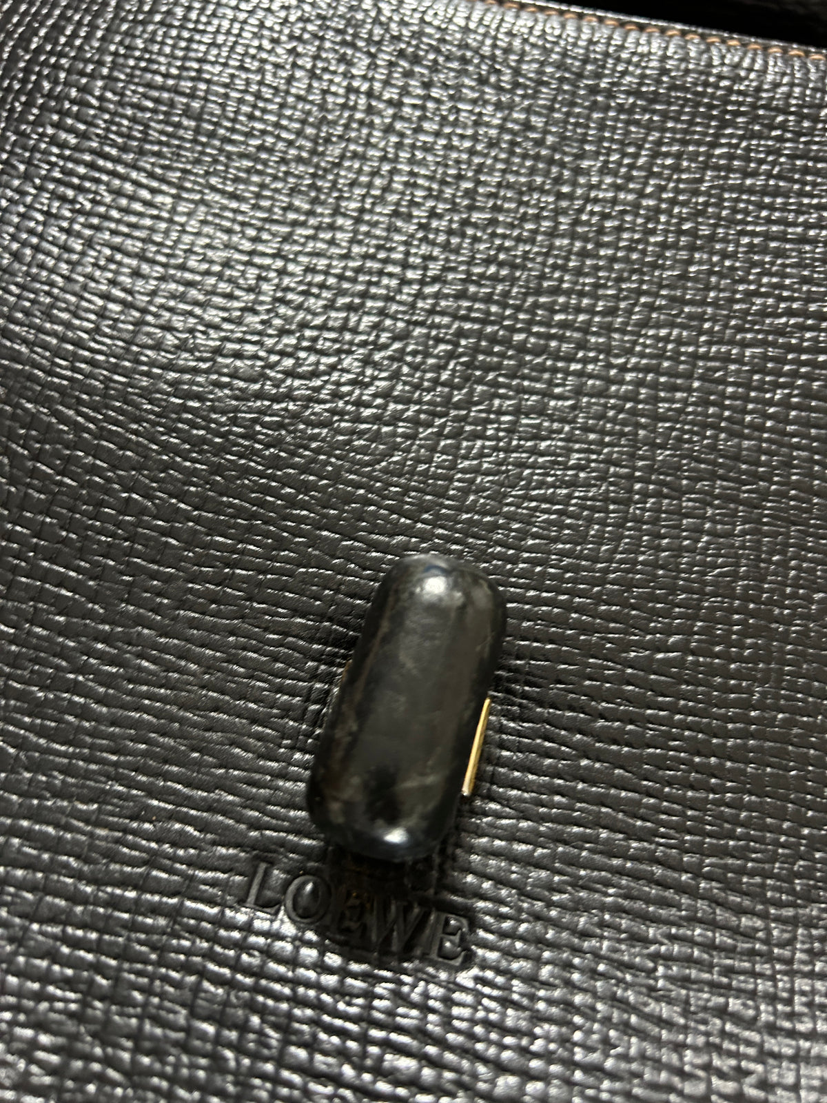 Loewe vintage top handle black leather handbag