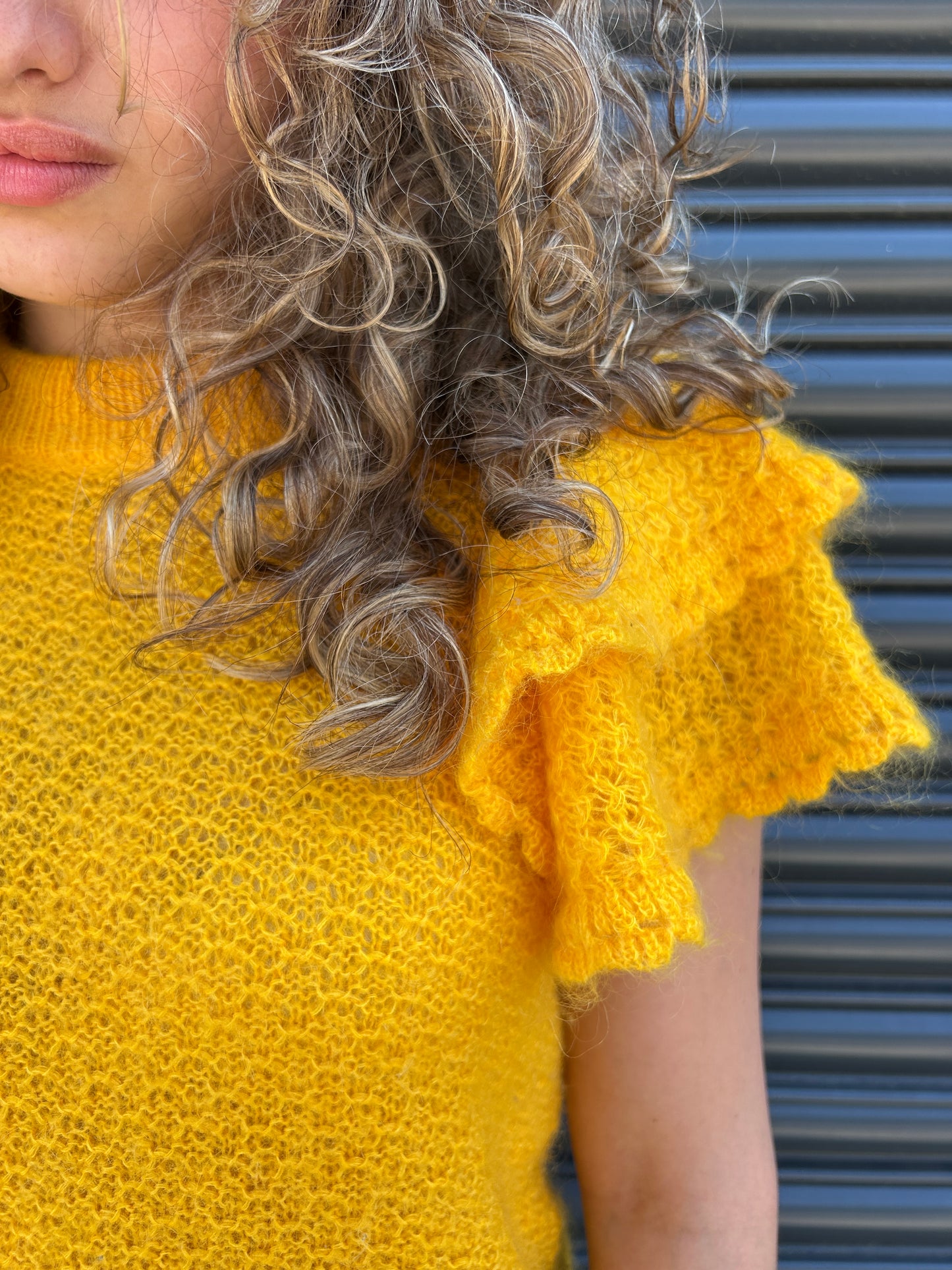 Sezane yellow knit short sleeve size M - 12