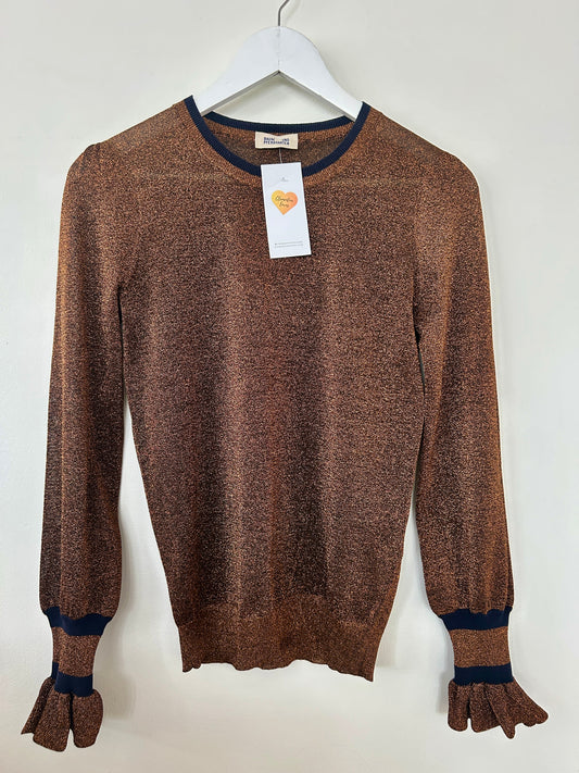 Baum Und Pfergarten orange metallic fibre jumper size XS - 8