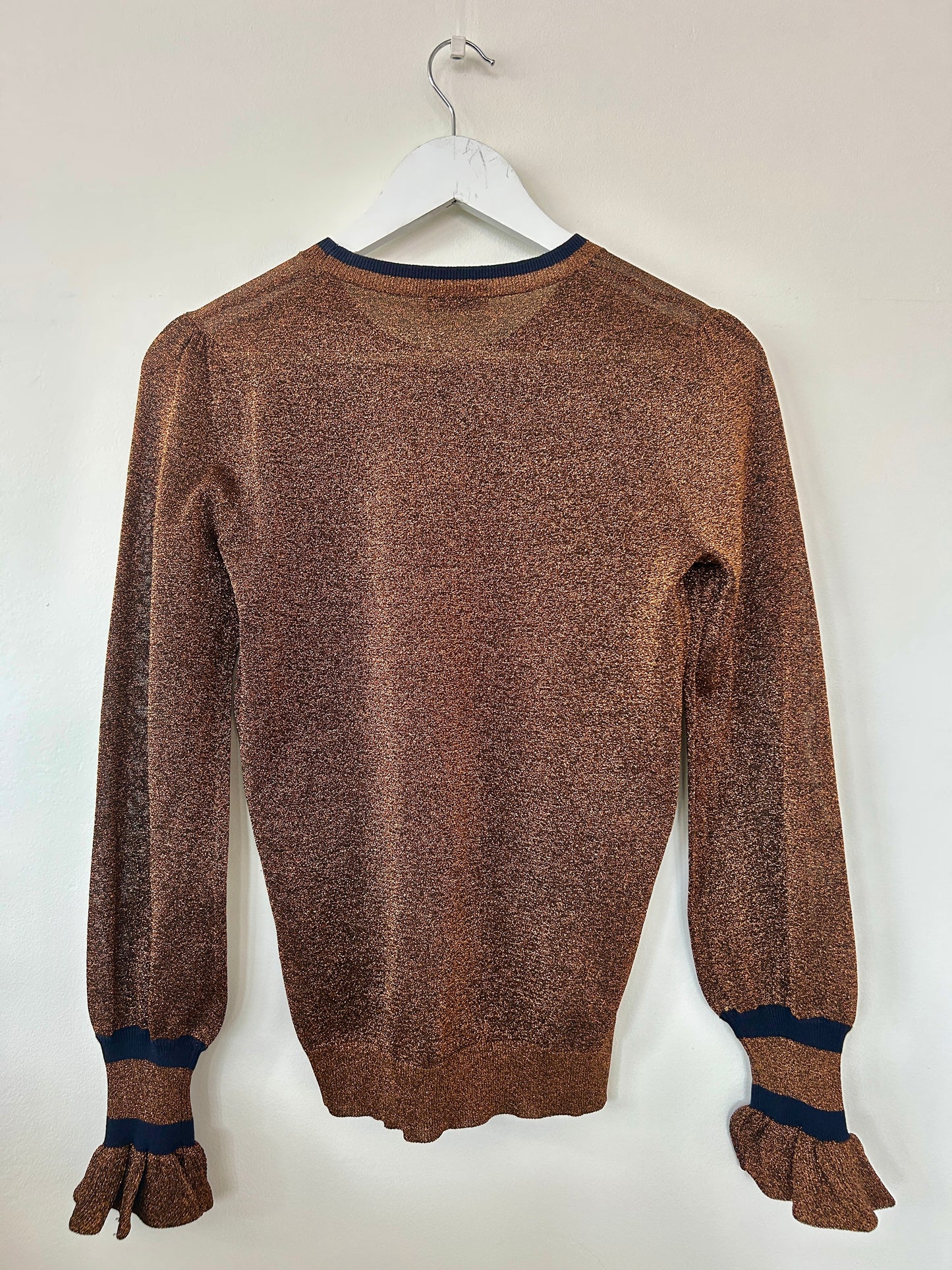 Baum Und Pfergarten orange metallic fibre jumper size XS - 8