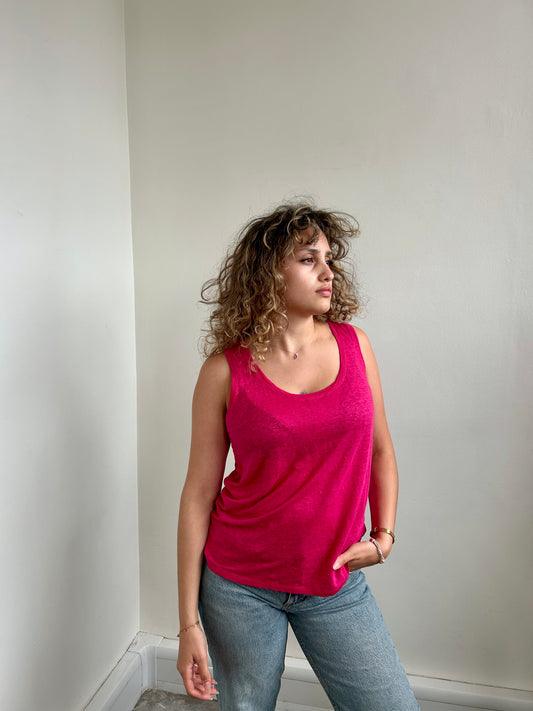 Hartford fuchsia sleeveless tee shirt size 10-12