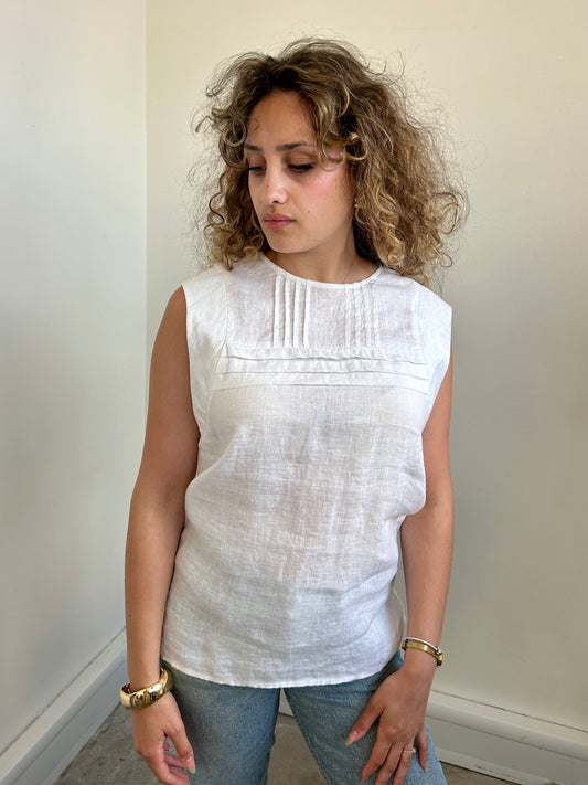 The Shirt Company white linen blouse size 10