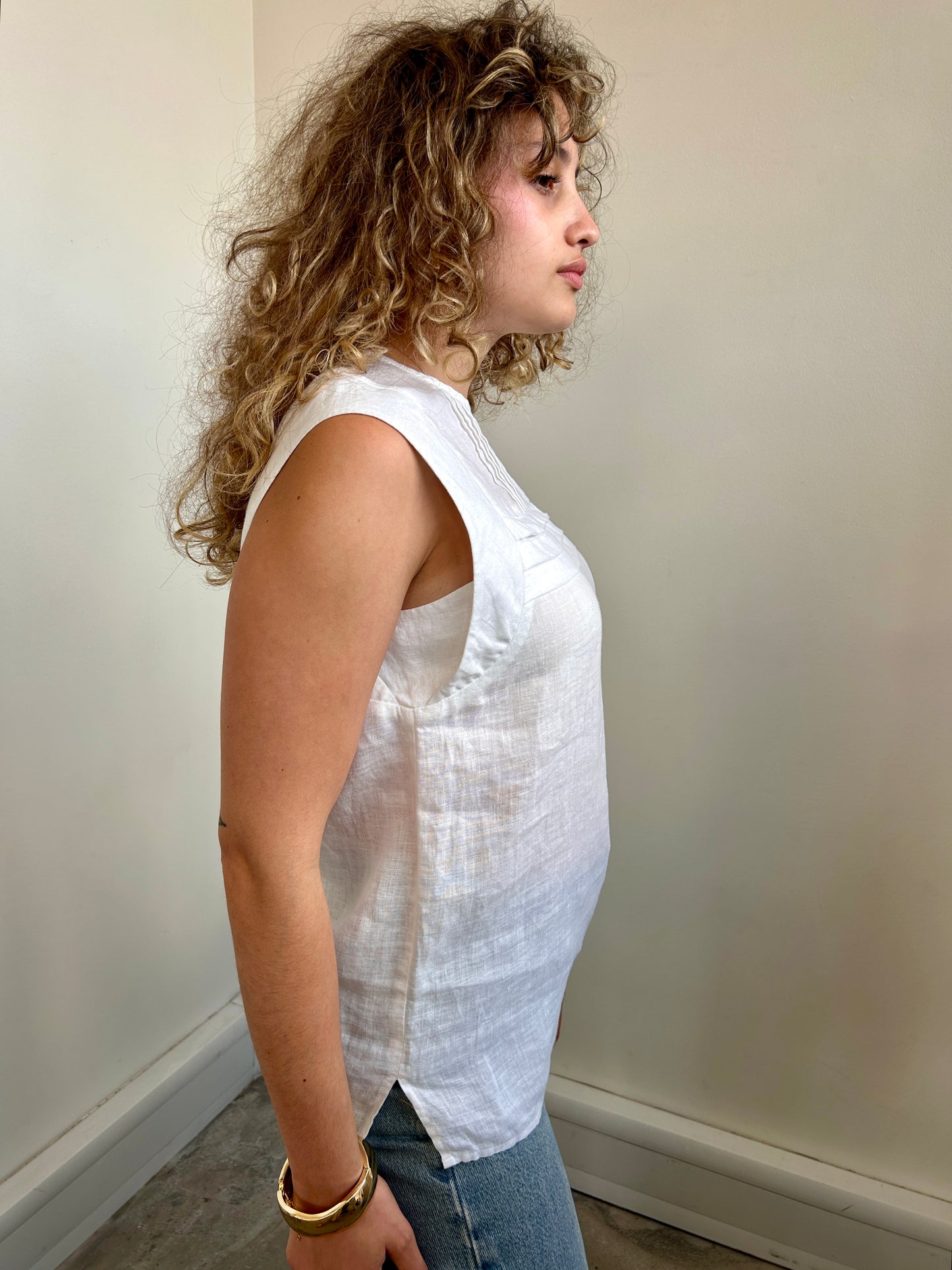 The Shirt Company white linen blouse size 10