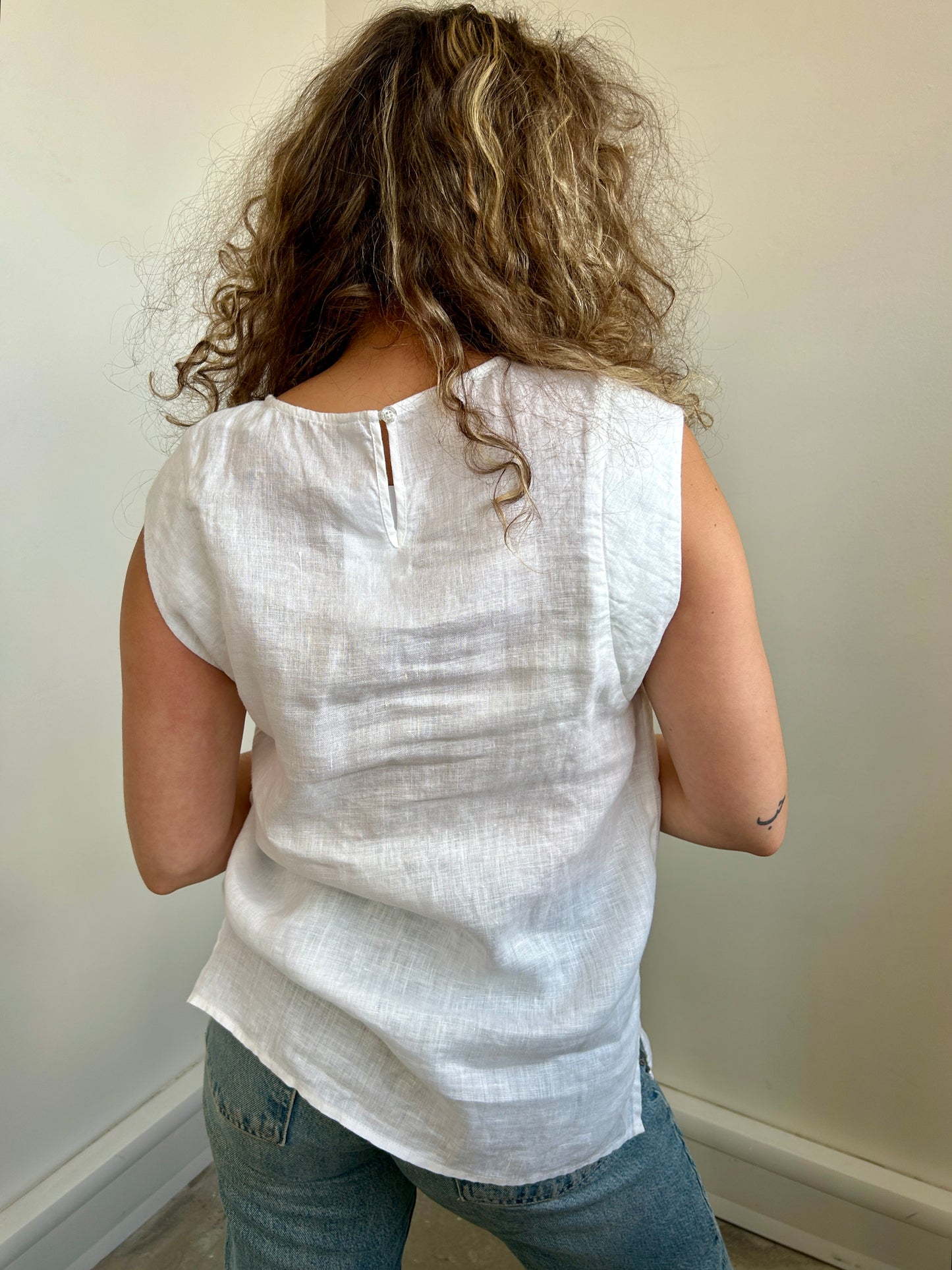 The Shirt Company white linen blouse size 10