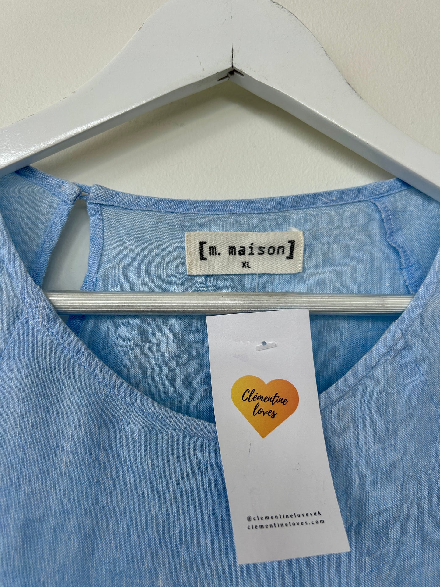 M Maison light blue linen blouse size up to 12