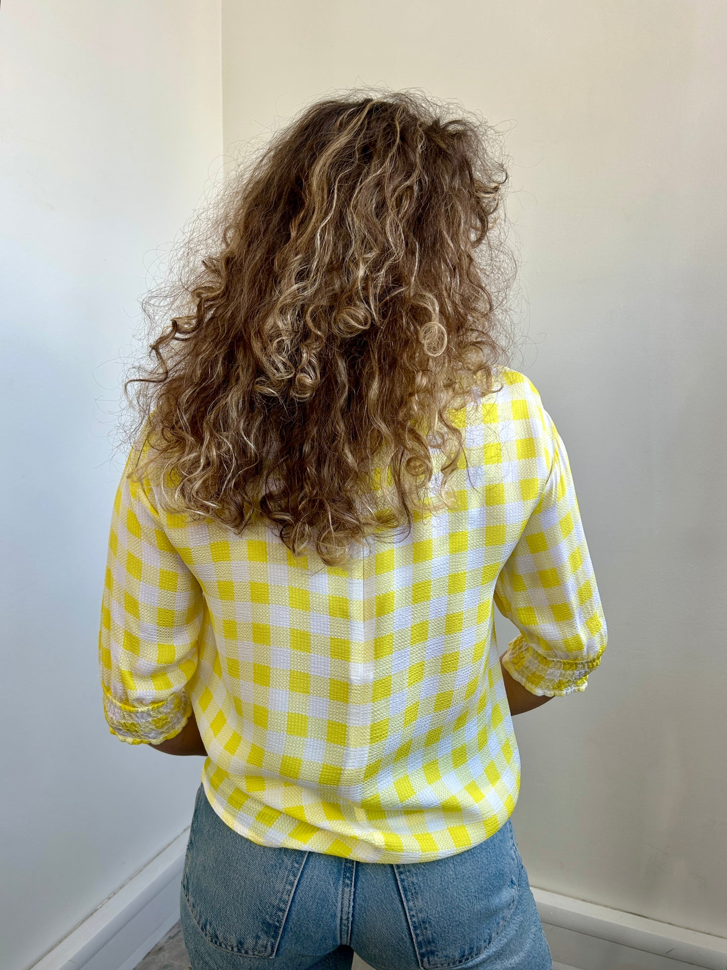Baum und Pfergarten yellow gingham blouse size 6/8