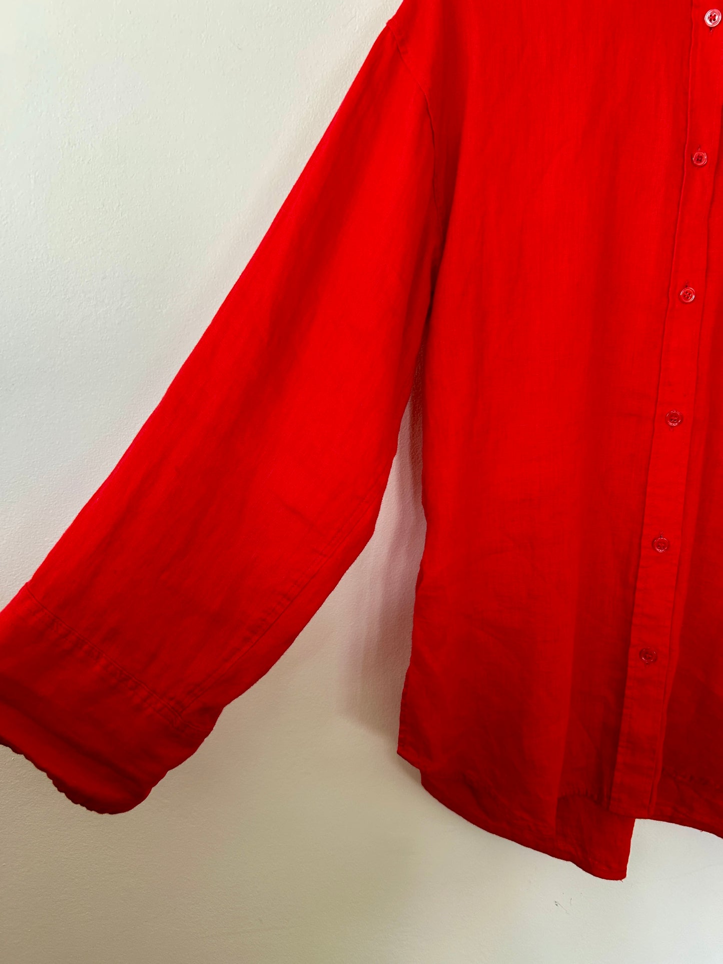 Arket red linen long sleeve shirt size 8-10