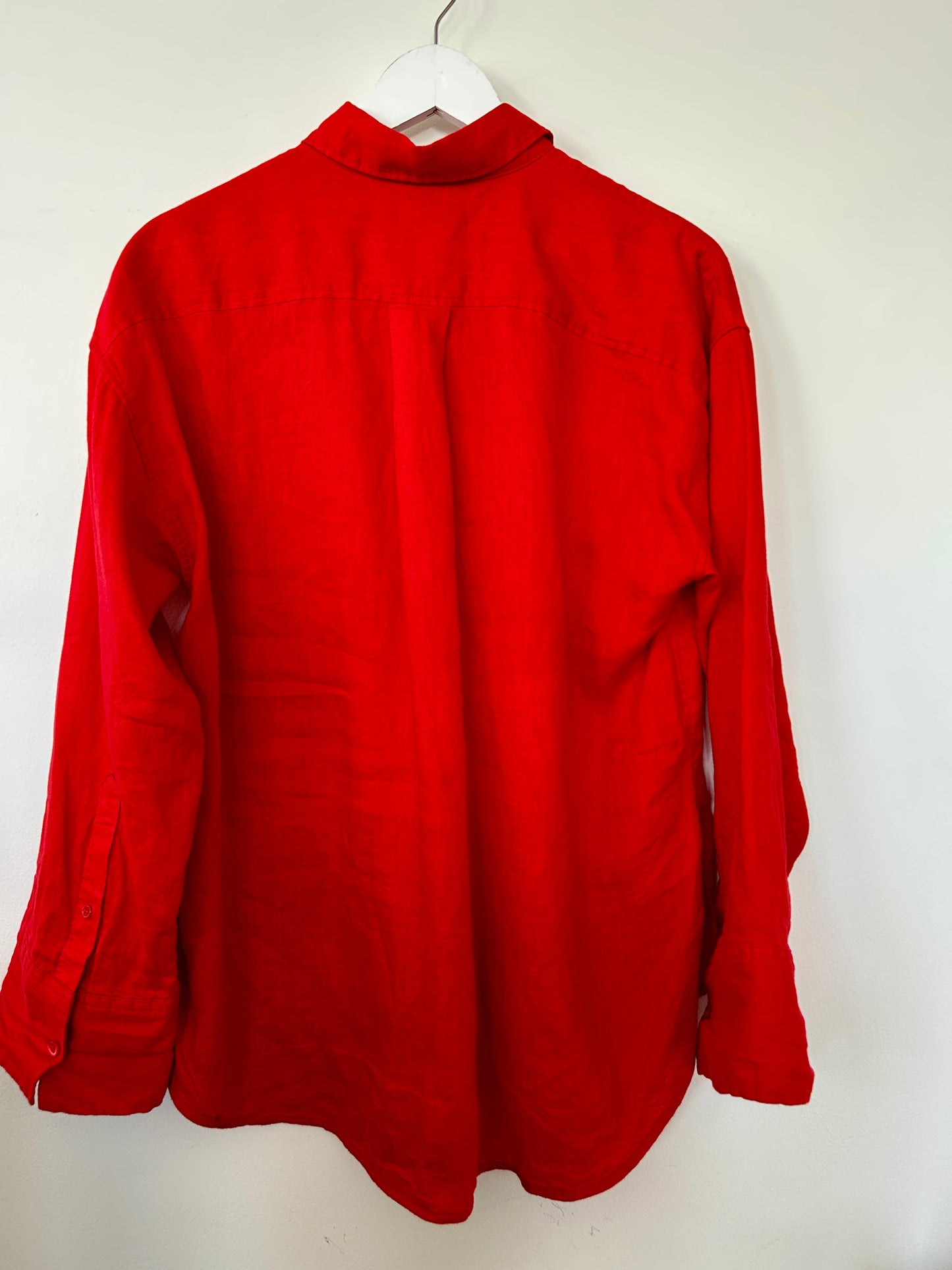 Arket red linen long sleeve shirt size 8-10