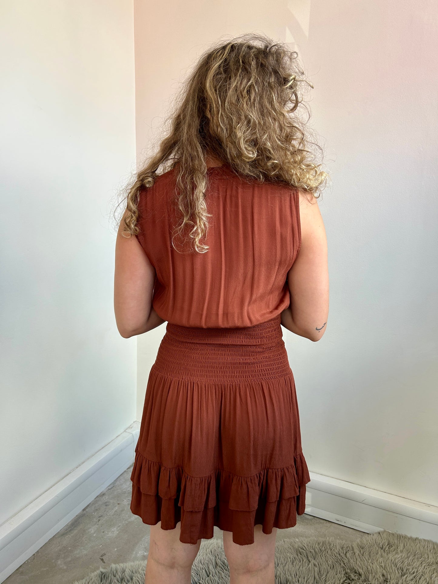 Claudie Pierlot brown chiffon short dress size 8