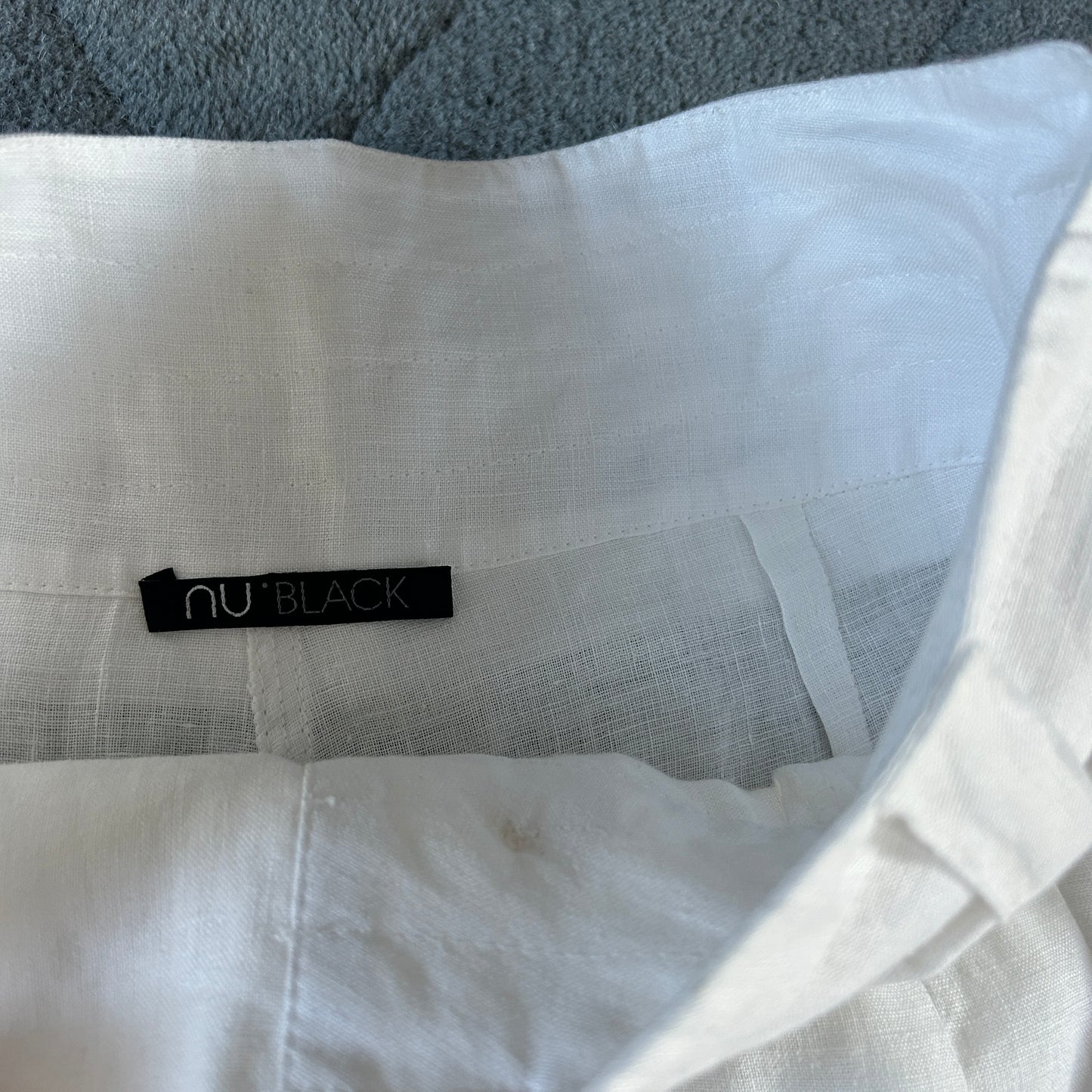 Nu Black white linen wide leg trousers 10-12