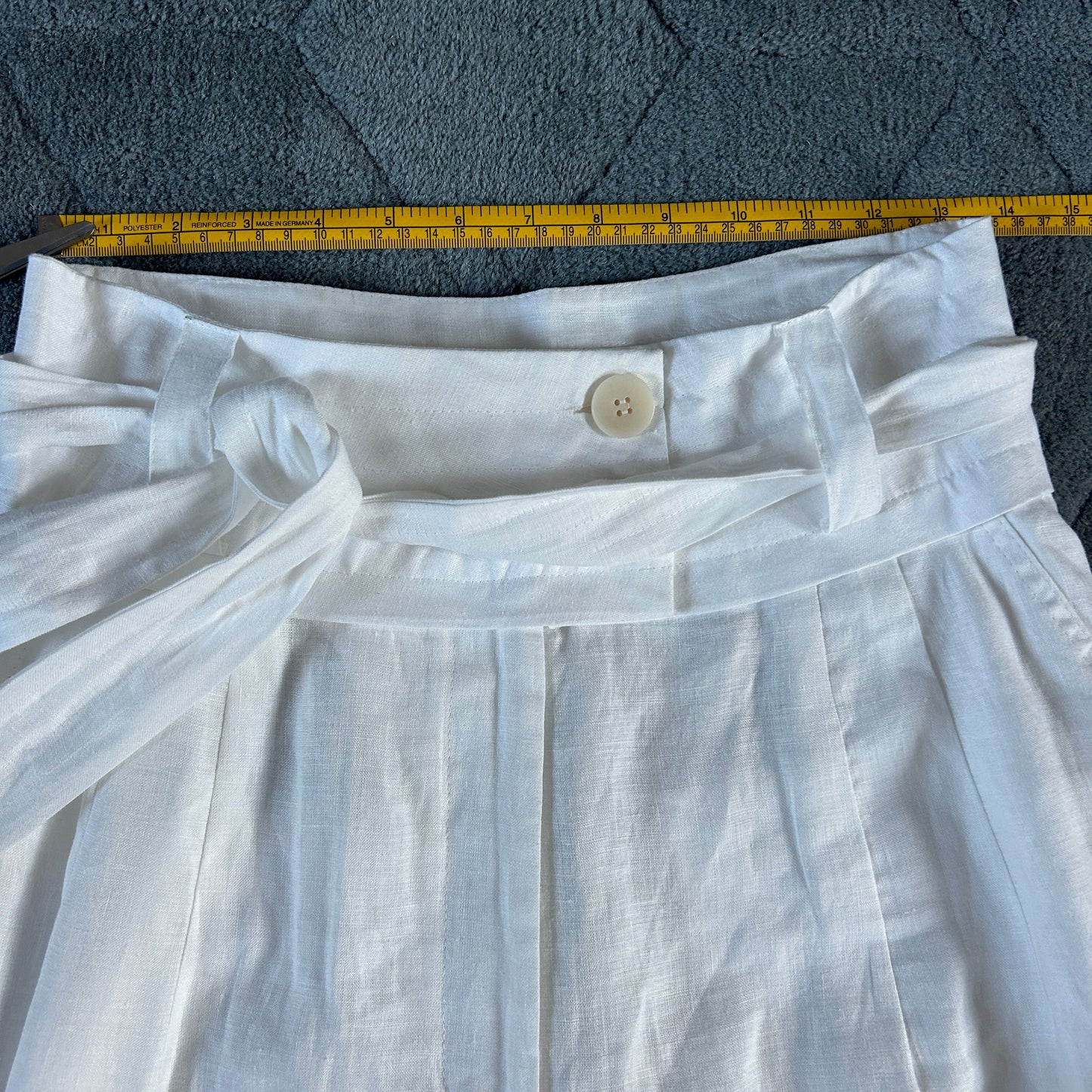 Nu Black white linen wide leg trousers 10-12