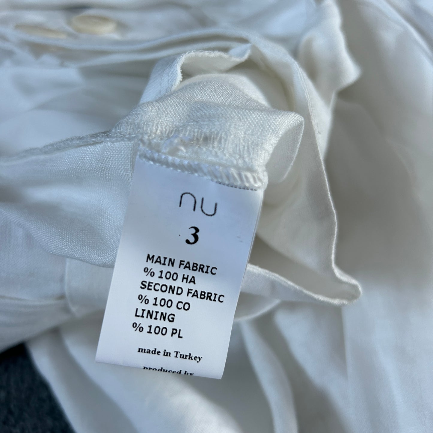 Nu Black white linen wide leg trousers 10-12
