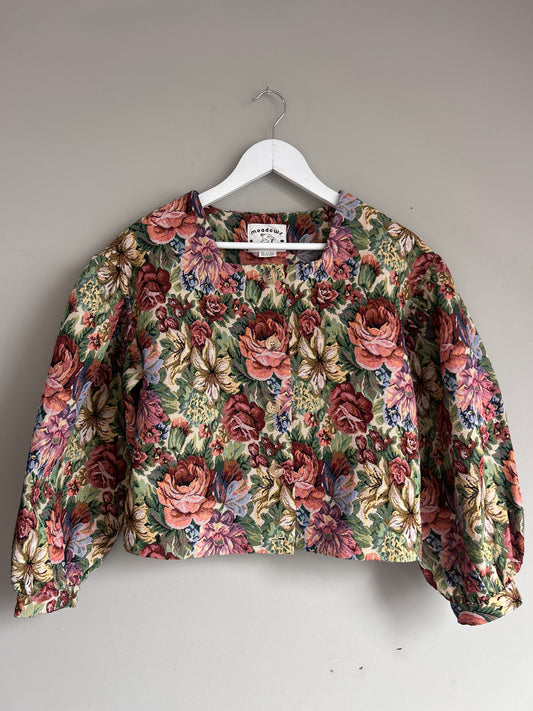 Meadows floral brocade cropped jacket size 8