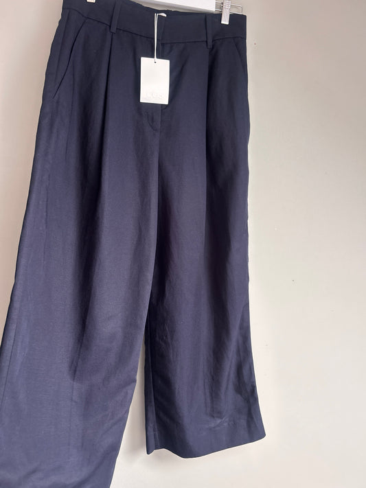 COS navy wide leg trousers size 10