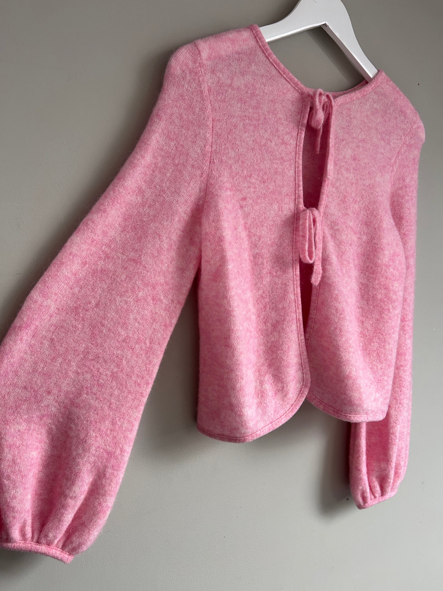 Sezane light pink wool blend cardigan size 8-10