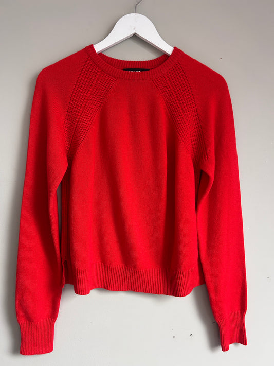 ME+EM red cashmere boxy crew neck jumper size 8 -12