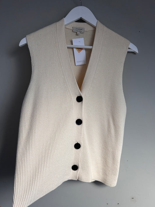 Jigsaw ivory cotton blend waistcoat size M - 12