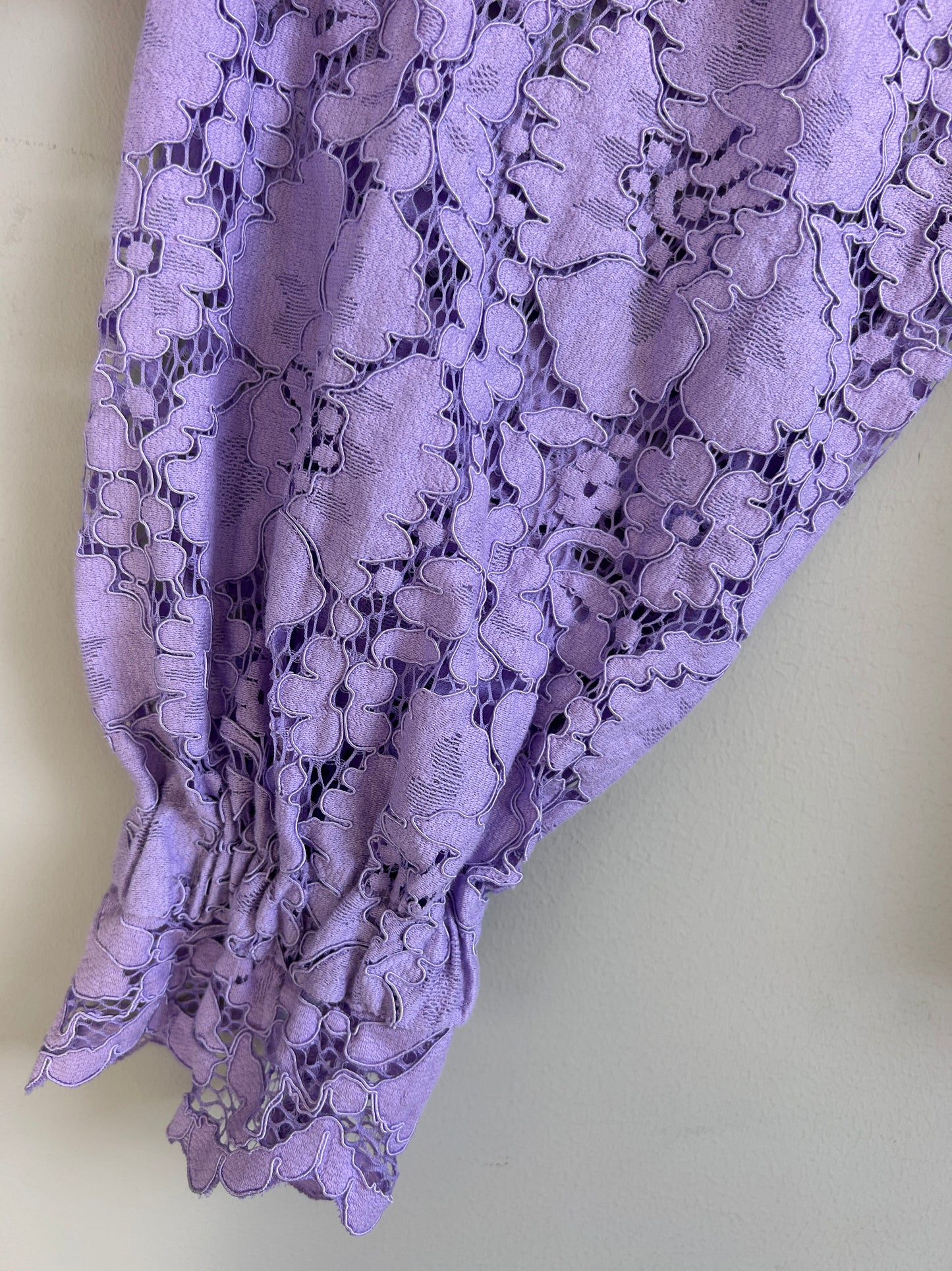 Sezane lilac lace long sleeve blouse size 8-10