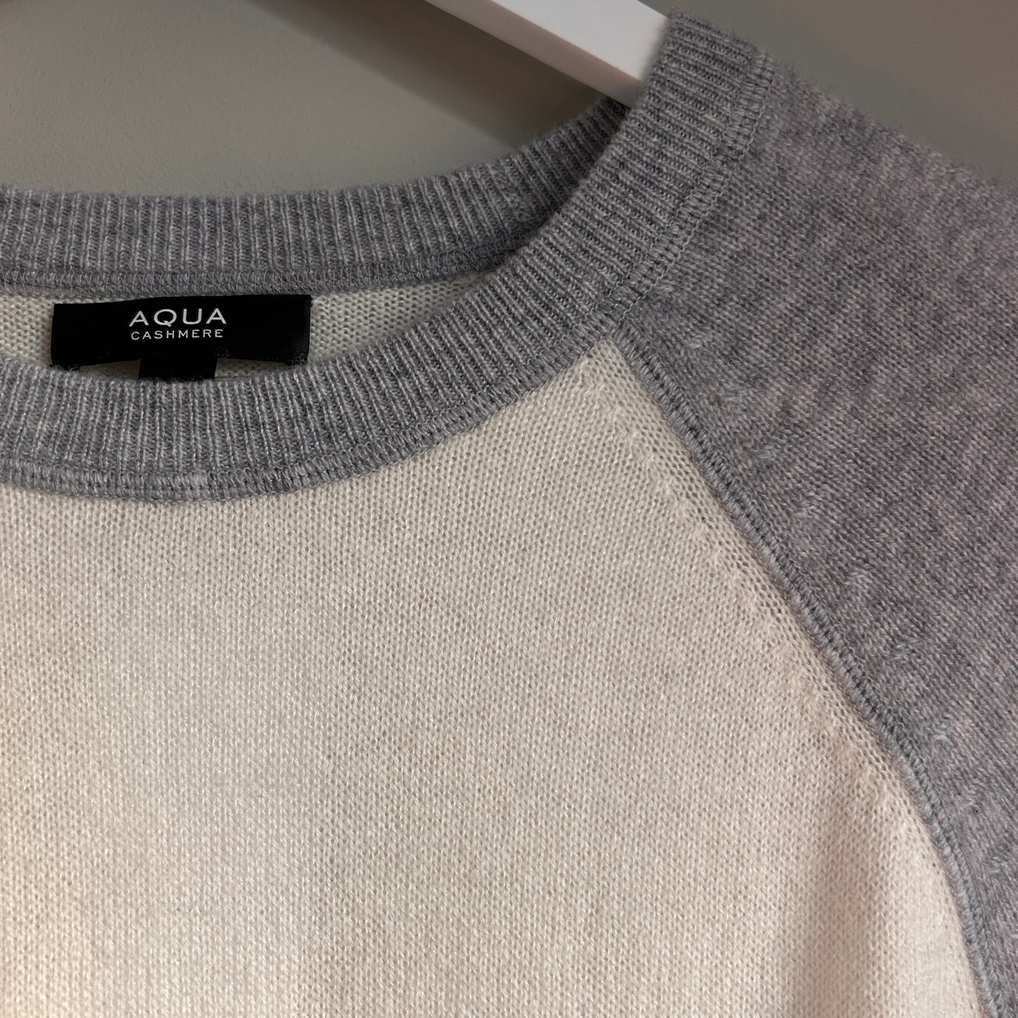 Aqua Cashmere grey and ivory jumper XS - up to 12
