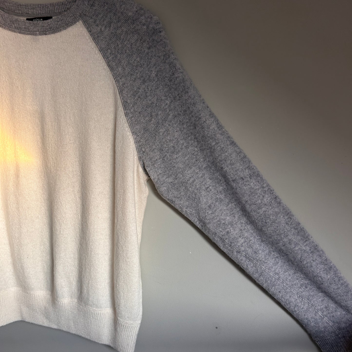 Aqua Cashmere grey and ivory jumper XS - up to 12