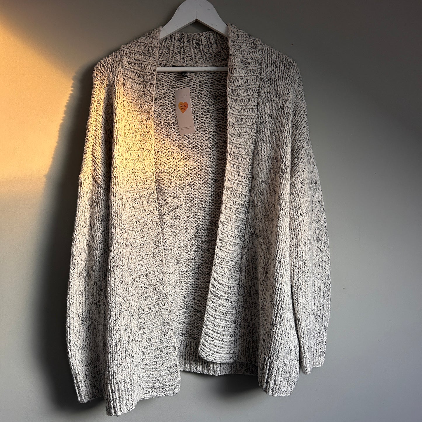 Eileen Fisher grey open cardigan cotton and alpaca M - 10/14