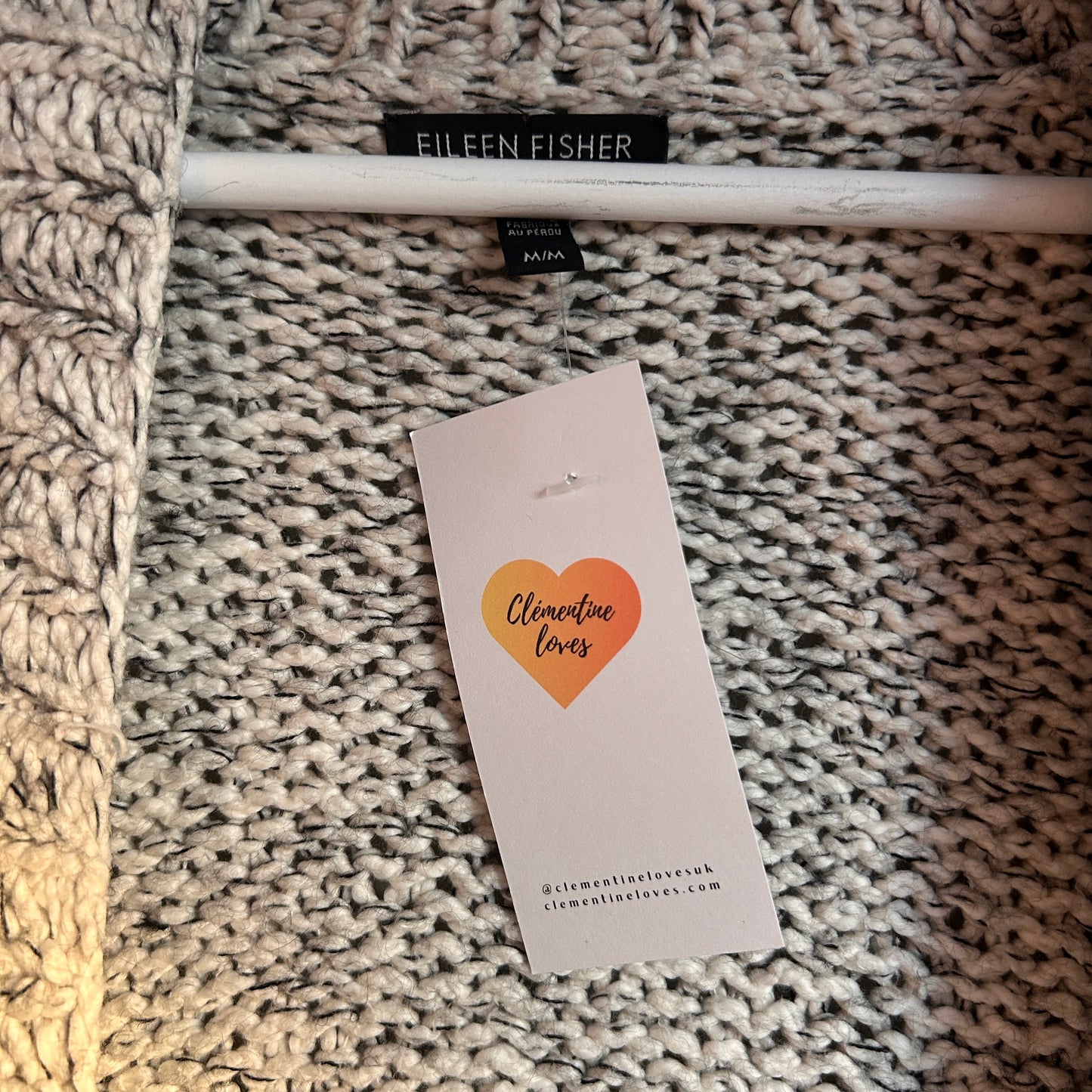 Eileen Fisher grey open cardigan cotton and alpaca M - 10/14